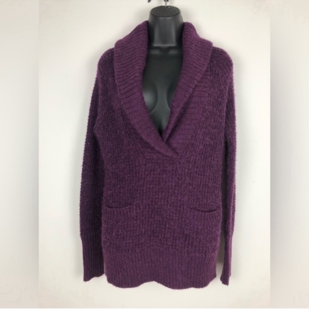 Ann Taylor Loft Sweater Women’s Size Large Purple Pullover Alpaca Wool Blend